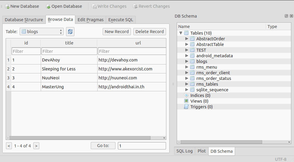 วิธีการเรียกดูข้อมูล SQLite จาก Emulator