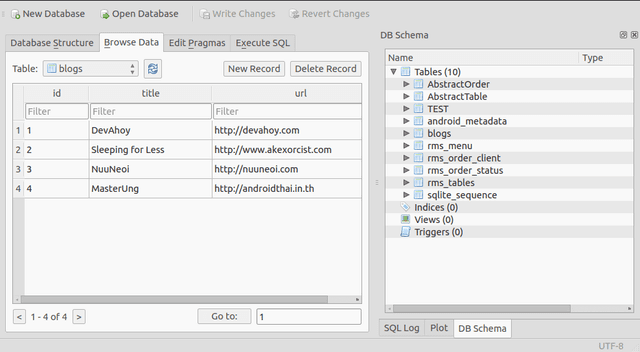 วิธีการเรียกดูข้อมูล SQLite จาก Emulator