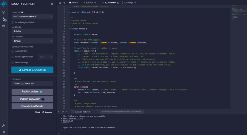 หัดเขียน Smart Contract แรก ด้วย Remix IDE