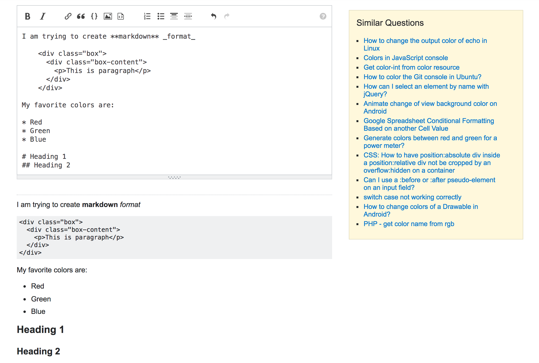 Stackoverflow Markdown