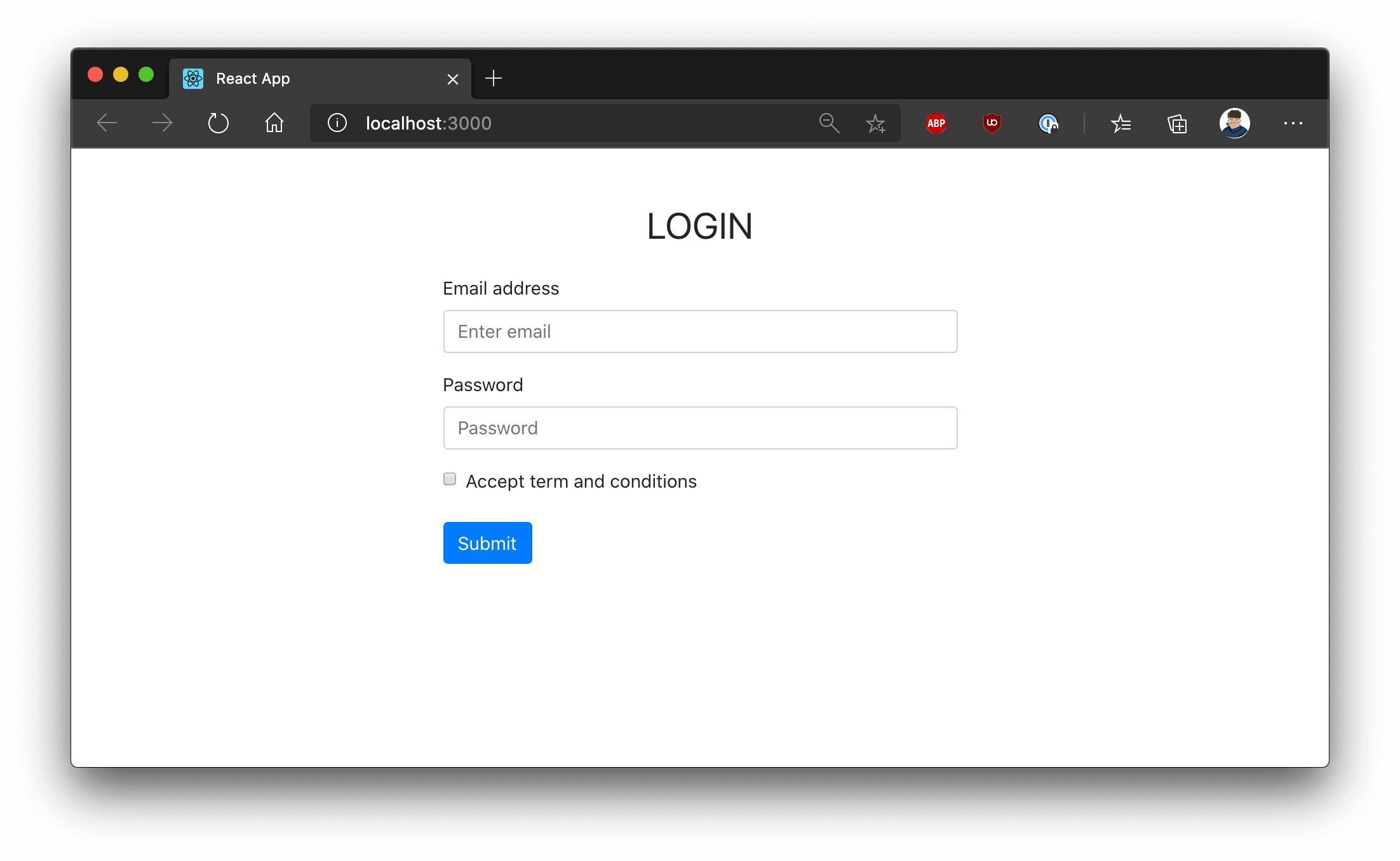 React Form Login